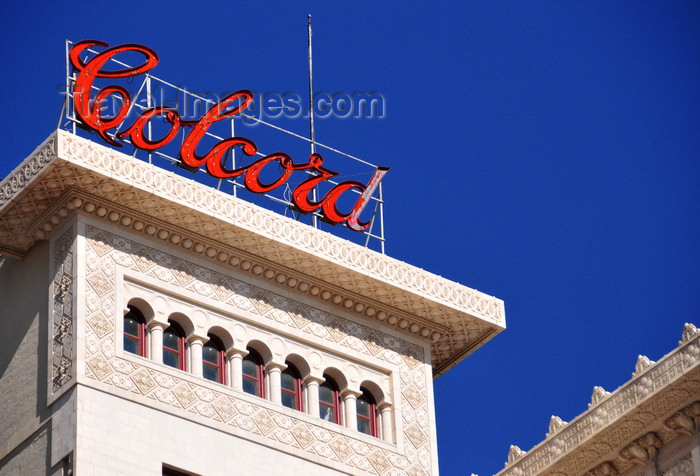 usa2271: Oklahoma City, OK, USA: Colcord Hotel - the red Colcord sign and the cornice molding - architect William Wells - neo-classicism - photo by M.Torres - (c) Travel-Images.com - Stock Photography agency - Image Bank
