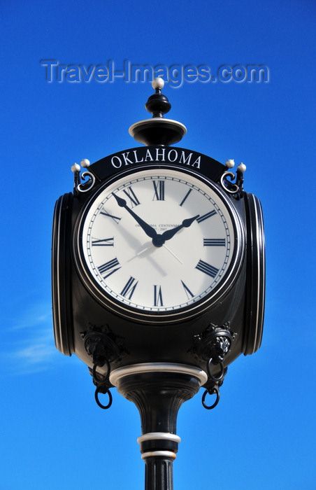 usa2285: Oklahoma City, OK, USA: Oklahoma Centennial Clock and blue sky - Big 12 Timekeeper, for the 1st Big XII Tournament held in OKC -  photo by M.Torres - (c) Travel-Images.com - Stock Photography agency - Image Bank