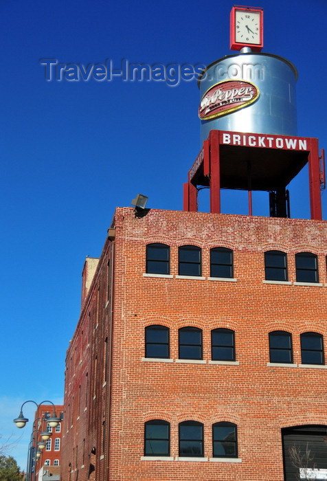 usa2300: Oklahoma City, OK, USA: Bricktown - Dr. Pepper Tower - water tower with the clock that once rotated on Penn Square Mall - photo by M.Torres - (c) Travel-Images.com - Stock Photography agency - Image Bank