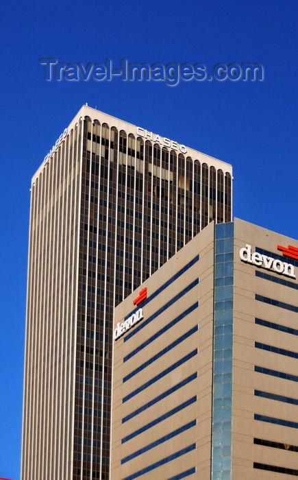 usa2351: Oklahoma City, OK, USA: Chase tower and Mid America Tower - Continental Oil Center, Devon Energy - photo by M.Torres - (c) Travel-Images.com - Stock Photography agency - Image Bank