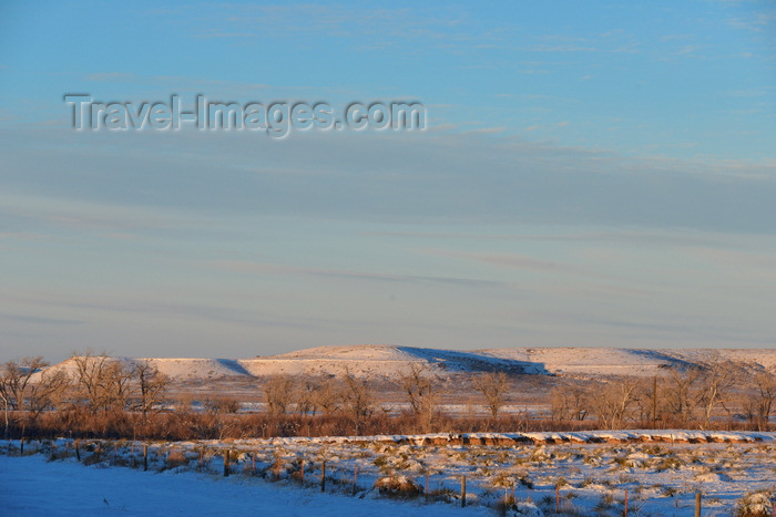 usa2392: Castaneda, Cimarron County, Oklahoma, USA: the monotony of Oklahoma's plain is broken by some snow covered hills - photo by M.Torres - (c) Travel-Images.com - Stock Photography agency - Image Bank