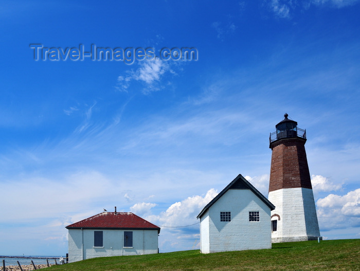 usa2431: Point Judith, Narragansett, Rhode Island: Point Judith Lighthouse, with the fog signal and fuel storage buildings - entrance to Narragansett Bay - photo by M.Torres - (c) Travel-Images.com - Stock Photography agency - Image Bank