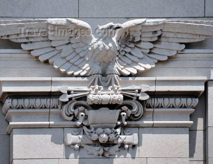 usa2472: Jeffersonville, Clark County, Indiana, USA: eagle with arrows - facade decoration of the Citizens Trust Company building on Spring Street - photo by M.Torres - (c) Travel-Images.com - Stock Photography agency - Image Bank