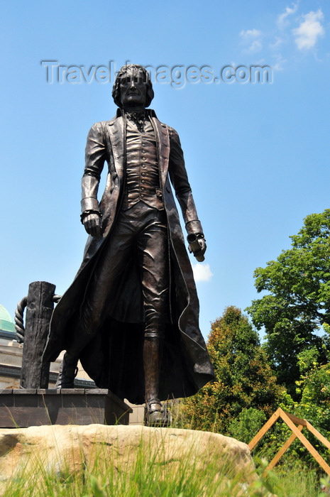 usa2475: Jeffersonville, Clark County, Indiana, USA: 3 meter tall cast bronze figure of Thomas Jefferson by sculptor Guy Tedesco at Warder Park - photo by M.Torres - (c) Travel-Images.com - Stock Photography agency - Image Bank