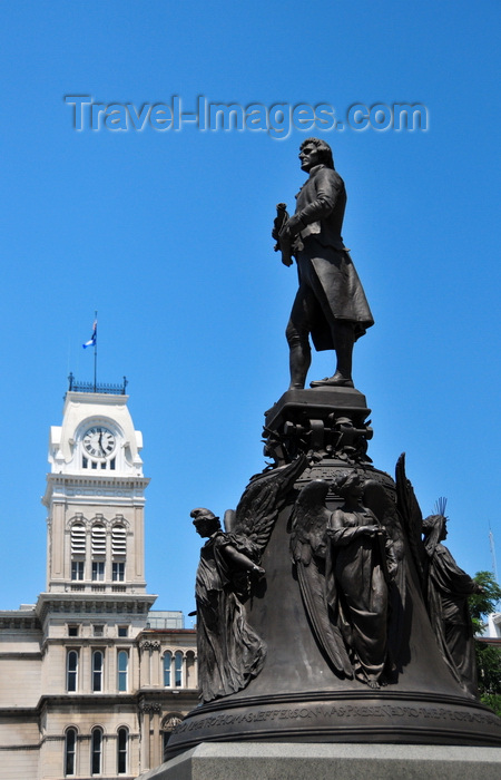 usa2485: Louisville, Kentucky, USA: 1901 statue of Thomas Jefferson by Moses Jacob Ezekiel with the City Hall in the background - photo by M.Torres - (c) Travel-Images.com - Stock Photography agency - Image Bank
