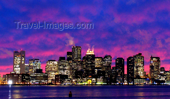 usa252: Boston, Massachusetts, USA: skyline - skyscrapers at dusk - New England - photo by H.Waxman - (c) Travel-Images.com - Stock Photography agency - Image Bank