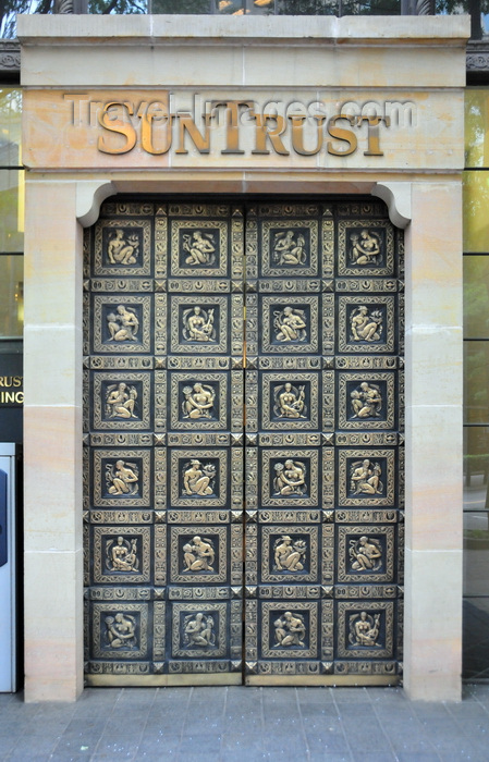 usa2549: Charlotte, North Carolina, USA: SunTrust building - bas-relief decorated door - photo by M.Torres - (c) Travel-Images.com - Stock Photography agency - Image Bank
