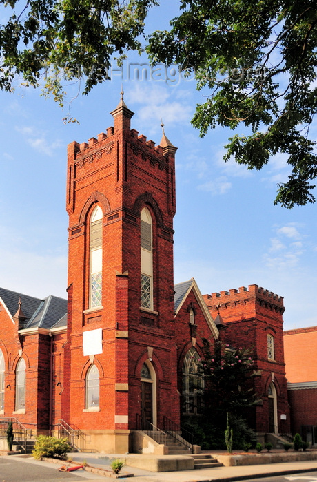 usa2572: Charlotte, North Carolina, USA: Grace A.M.E. Zion Church - 1902 red brick late Gothic Revival style building, one of the oldest black churches in Charlotte - S. Brevard Street - photo by M.Torres - (c) Travel-Images.com - Stock Photography agency - Image Bank