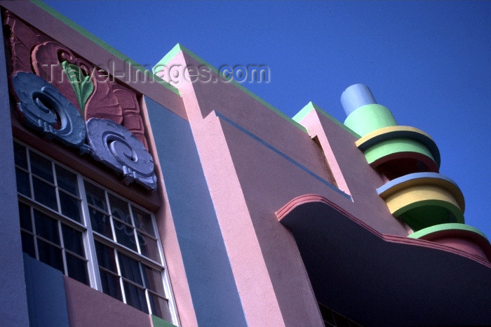 usa261: Miami / MIA / MIO (Florida): the 1920s - architecture details - Berkley Shore Hotel - photo by F.Rigaud - (c) Travel-Images.com - Stock Photography agency - Image Bank