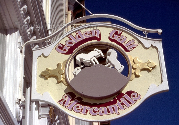 usa269: USA - Ferndale (California): shop sign - the Golden Gait mercantile - Humboldt County - photo by F.Rigaud - (c) Travel-Images.com - Stock Photography agency - Image Bank