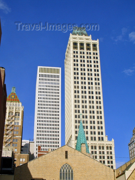 usa298: Tulsa, Oklahoma, USA: Mid-Continent Tower - faced with bright white terra cotta and crowned with a distinctive copper roof - South Boston Avenue - neo-gothic skyscraper by Hoit, Price & Barnes architects - First Place Tower and Philtower Building - photo by G.Frysinger - (c) Travel-Images.com - Stock Photography agency - Image Bank