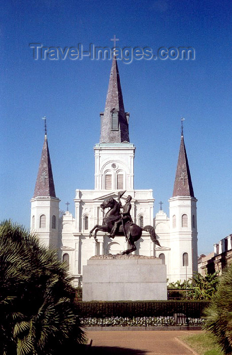 usa32: USA - New Orleans (Louisiana) Saint Louis Cathedral and Andrew Jackson equestrian statue (photo by M.Torres) - (c) Travel-Images.com - Stock Photography agency - Image Bank