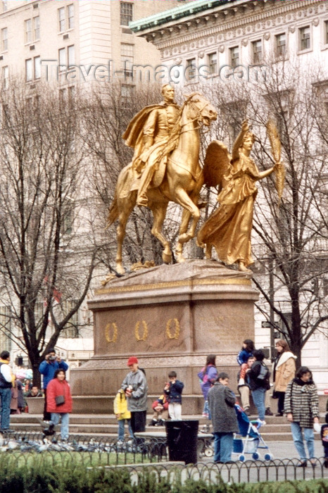 usa33: Manhattan, New York, USA: Central Park - Gilded statue of General William Tecumseh Sherman - photo by M.Torres - (c) Travel-Images.com - Stock Photography agency - Image Bank