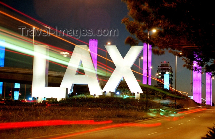 usa472: Los Angeles (California): LAX - airport code - sign that greets motorists at the Los Angeles International Airport - Photo by G.Friedman - (c) Travel-Images.com - Stock Photography agency - Image Bank