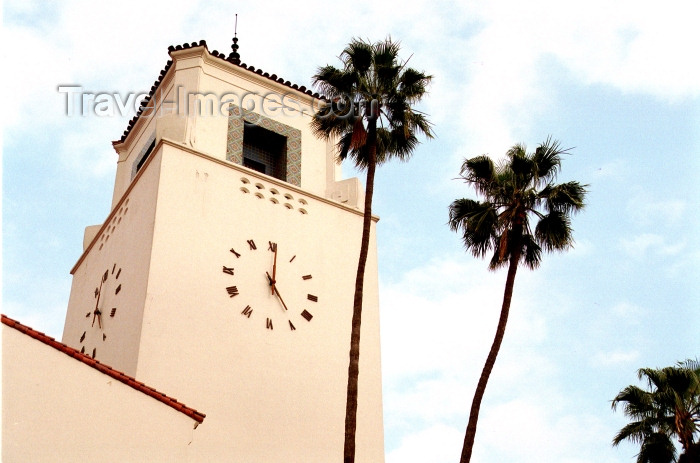 usa473: Los Angeles / LAX (California): Union Station - clock tower - Photo by G.Friedman - (c) Travel-Images.com - Stock Photography agency - Image Bank