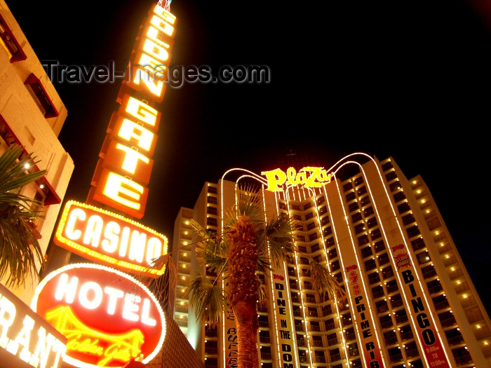 usa480: Las Vegas (Nevada): Union Plaza and Golden Gate casino - Kasino - neon lights - photo by G.Friedman - (c) Travel-Images.com - Stock Photography agency - Image Bank