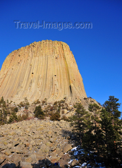 usa510: Devils Tower National Monument, Wyoming: seen from below - the elements continue to erode the sedimentary rocks around the base - start of the trail -  Crook County - photo by M.Torres - (c) Travel-Images.com - Stock Photography agency - Image Bank