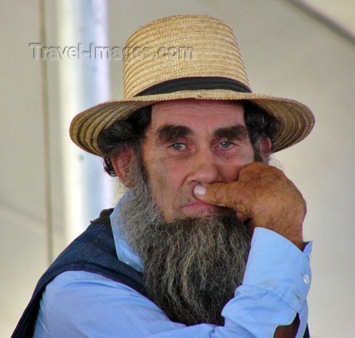 usa549: Bonduel (Wisconsin): Amish man - a distinguished beard - Amish Quilt Auction - Mennonites - photo by G.Frysinger - (c) Travel-Images.com - Stock Photography agency - Image Bank