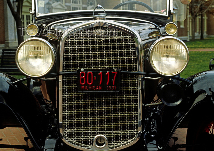 usa564: Dearborn, Michigan, USA: 1931 Model-T Ford at the Henry Ford Museum – front view – Michigan license plate - photo by C.Lovell - (c) Travel-Images.com - Stock Photography agency - Image Bank