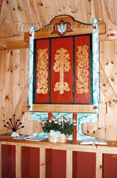 usa576: Door County (Wisconsin): interior of a Norwegian stave church - photo by G.Frysinger - (c) Travel-Images.com - Stock Photography agency - Image Bank