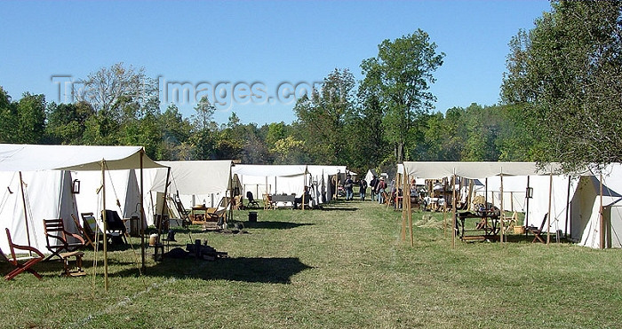 usa579: Old Wade House State Park (Wisconsin): Union encampment - tents - camp - Civil War - Battle reenactment - photo by G.Frysinger - (c) Travel-Images.com - Stock Photography agency - Image Bank