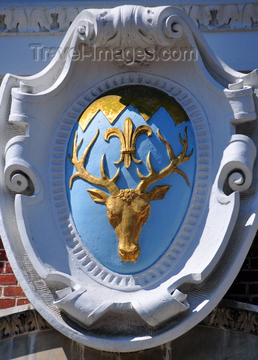 usa600: Burlington, Vermont, USA: coat of arms - Burlington City Hall – 149 Church St - photo by M.Torres - (c) Travel-Images.com - Stock Photography agency - Image Bank