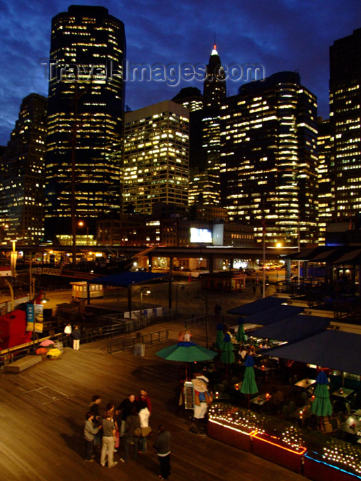 usa624: Manhattan (New York City): nocturnal skyline from Pier 17 - photo by M.Bergsma - (c) Travel-Images.com - Stock Photography agency - Image Bank