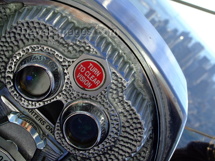 usa691: Manhattan, New York City, USA: binoculars at the Empire State building - observation terrace - photo by M.Bergsma - (c) Travel-Images.com - Stock Photography agency - Image Bank