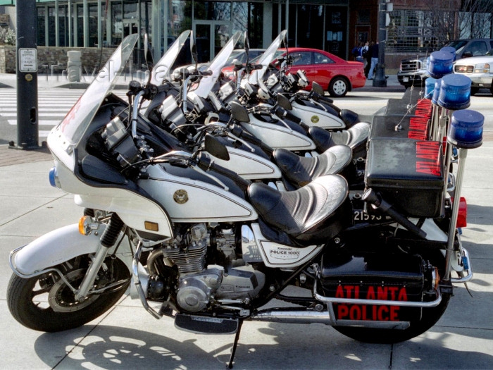 usa693: Atlanta (Georgia): Police motors - Kawasaki motos - photo by M.Bergsma - (c) Travel-Images.com - Stock Photography agency - Image Bank