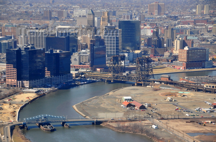 usa7: Newark, Essex County, New Jersey, USA: downtown, Passaic River and Harrison - Dock Drawbridge - photo by M.Torres - (c) Travel-Images.com - Stock Photography agency - Image Bank