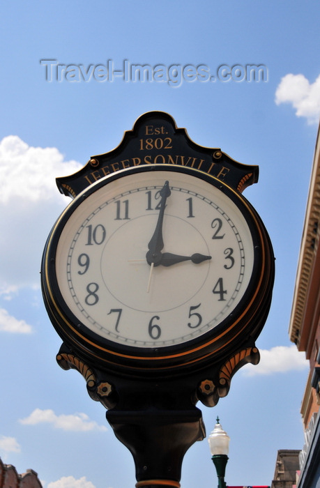 usa709: Jeffersonville, Clark County, Indiana, USA: public clock marking the establishment of the town in 1802 - photo by M.Torres - (c) Travel-Images.com - Stock Photography agency - Image Bank