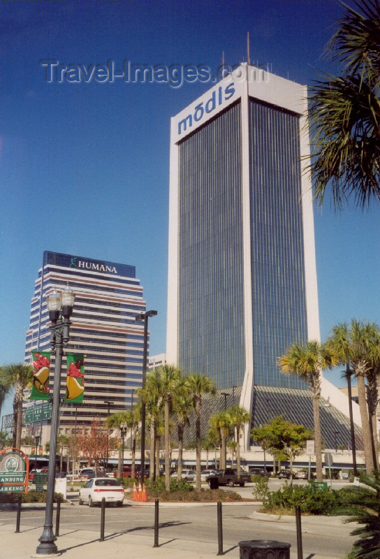 usa71: Jacksonville / JAX / CRG (Florida): buildings downtown - Modis and Humana - Duval county (photo by M.Torres) - (c) Travel-Images.com - Stock Photography agency - Image Bank