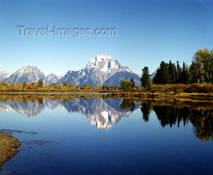 usa804: USA - Grand Teton NP (Wyoming): Mount Moran and Oxbow Bend - reflection - landscape - photo by J.Fekete - (c) Travel-Images.com - Stock Photography agency - Image Bank
