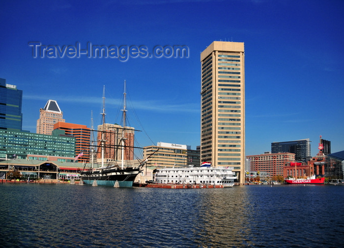 usa894: Baltimore, Maryland, USA: USS Constellation, American Star, WTC, Harborplace Pratt St. Pavillion, Renaissance Hotel - north side of the Inner Harbor - photo by M.Torres - (c) Travel-Images.com - Stock Photography agency - Image Bank