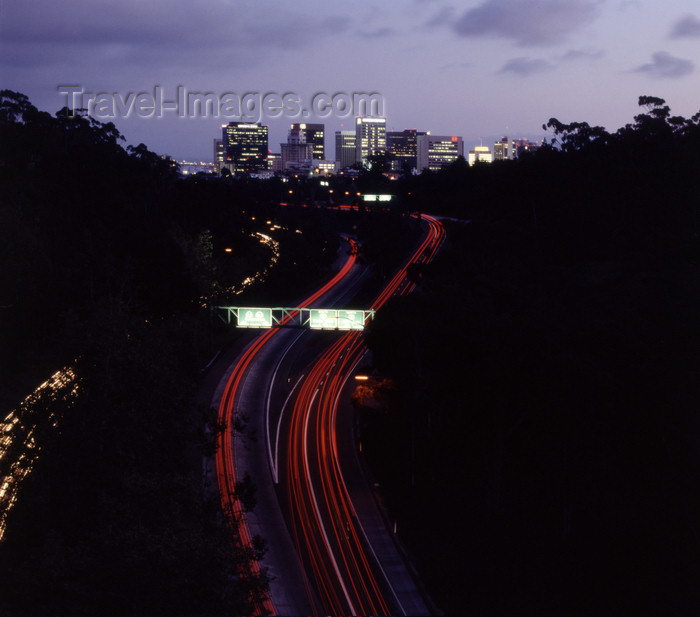 usa955: San Diego (California): view of Hwy 163 and downtown - nocturnal - photo by J.Fekete - (c) Travel-Images.com - Stock Photography agency - Image Bank