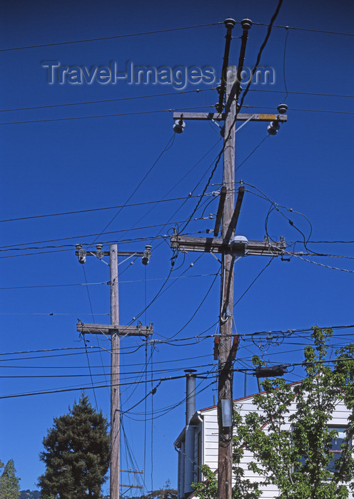 usa972: USA - Oakland (California): Telephone and Electricity Cables - Alameda County - photo by A.Bartel - (c) Travel-Images.com - Stock Photography agency - Image Bank
