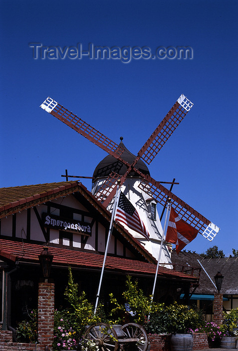 usa978: Solvang (California): pumpkins and rusting machinery - Solvang (California): windmill and Danish restaurant - Smorgasbord - Santa Barbara county - photo by A.Bartel - (c) Travel-Images.com - Stock Photography agency - Image Bank