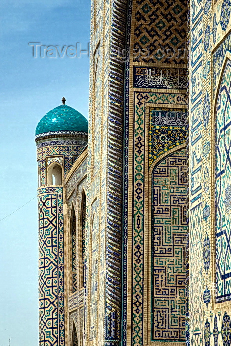 uzbekistan1: Decorative tiles, Ulug Beg Madrassah, Samarakand, Uzbekistan - photo by A.Beaton  - (c) Travel-Images.com - Stock Photography agency - Image Bank