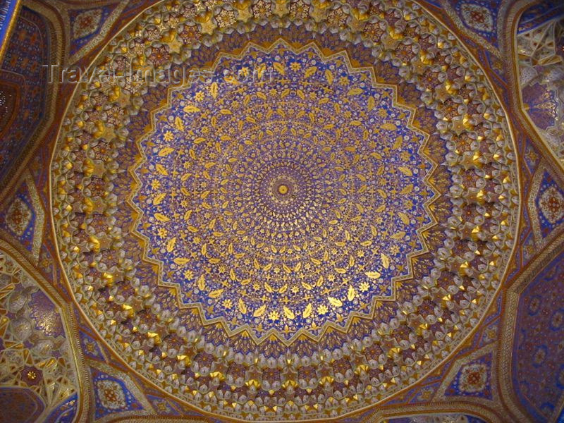 uzbekistan31: Uzbekistan - Samarkand: Samarkand: Registan square - dome interior (photo by Dalkhat M. Ediev) - (c) Travel-Images.com - Stock Photography agency - Image Bank