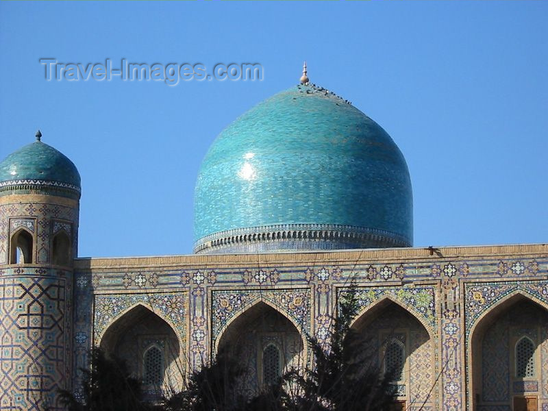 uzbekistan32: Uzbekistan - Samarkand / Samarqand / Samarcanda / SKD : Registan Square - Tillya Kori / Tillekari madrasa / medrese / madrasah - detail (photo by D.Ediev) - (c) Travel-Images.com - Stock Photography agency - Image Bank