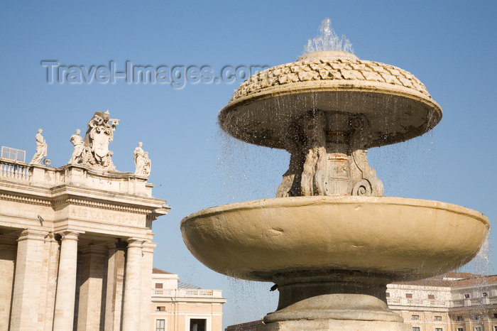 vatican26: Vatican City, Rome - in St Peter's Square - north fountain, designed by Carlo Maderno - Piazza San Pietro - photo by I.Middleton - (c) Travel-Images.com - Stock Photography agency - Image Bank