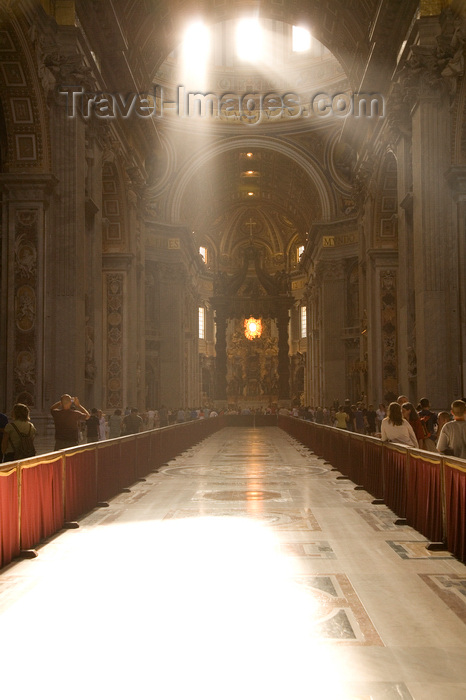 vatican55: Vatican City, Rome - inside Saint Peters Basilica - light enters the nave - photo by I.Middleton - (c) Travel-Images.com - Stock Photography agency - Image Bank