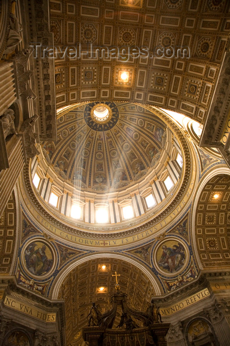 vatican57: Vatican City, Rome - inside Saint Peters Basilica - rays of light enter the dome - photo by I.Middleton - (c) Travel-Images.com - Stock Photography agency - Image Bank