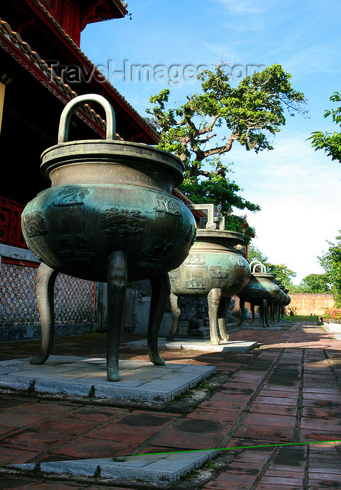 vietnam165: Hue - Vietnam: Nine dynastic urns in front of the The Mieu, the Temple of Generations - Hue citadel - photo by Tran Thai - (c) Travel-Images.com - Stock Photography agency - Image Bank
