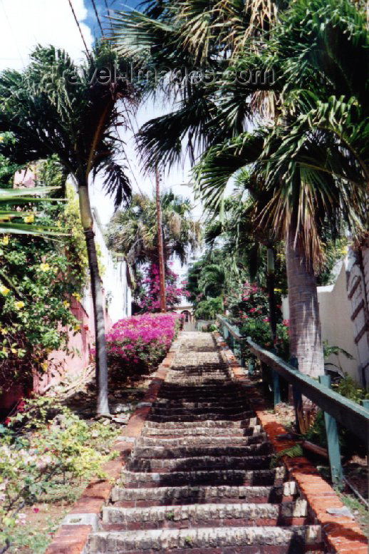 virgin-us12: US Virgin Islands - Saint Thomas: Charlotte Amalie - the steps, off Kongens Gade (photo by M.Torres) - (c) Travel-Images.com - Stock Photography agency - Image Bank