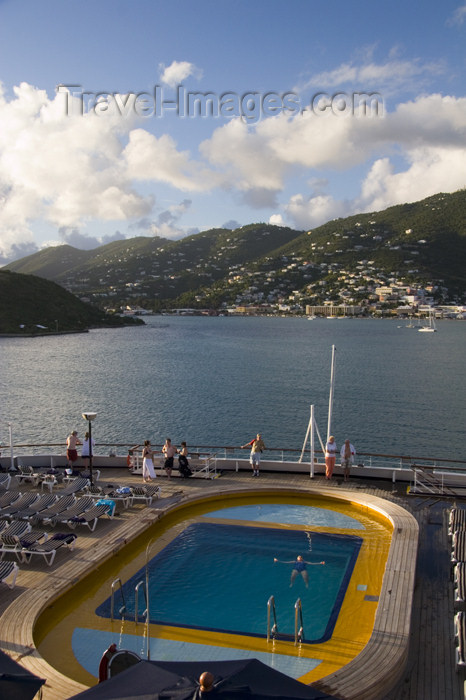 virgin-us53: St. Thomas: Charlotte Amalie from a cruise ship - pool (photo by David Smith) - (c) Travel-Images.com - Stock Photography agency - Image Bank