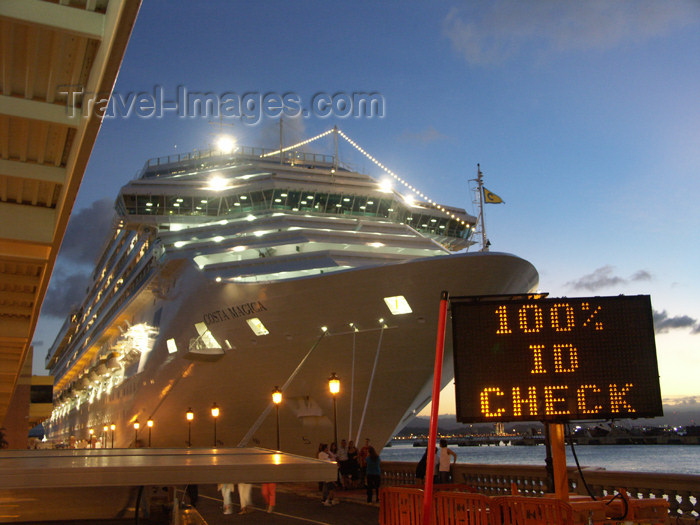 virgin-us65: USVI - St. Thomas - cruise liner Costa Magica in harbour - nocturnal - photo by G.Friedman - (c) Travel-Images.com - Stock Photography agency - Image Bank