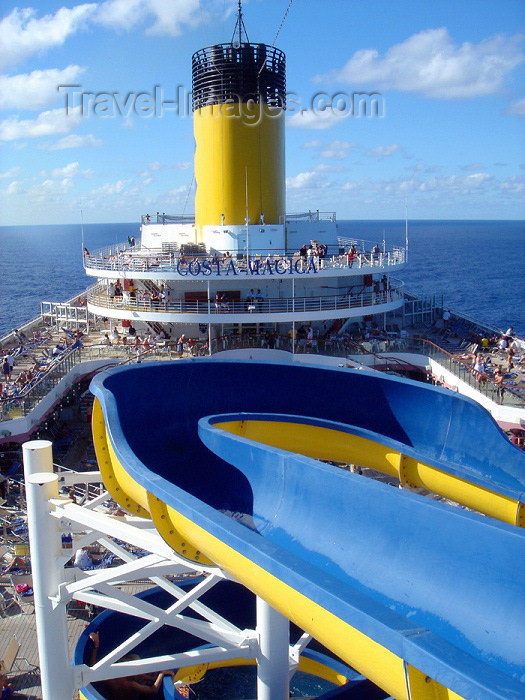 virgin-us70: USVI - St. Thomas - top deck of the Costa Magica luxury ocean liner - water slide - photo by G.Friedman - (c) Travel-Images.com - Stock Photography agency - Image Bank