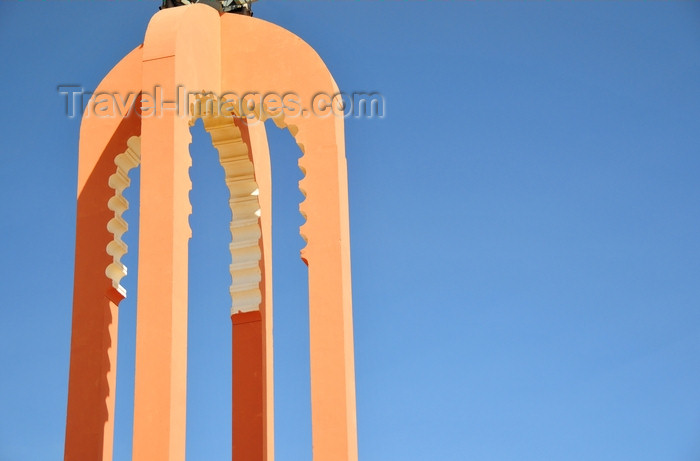 western-sahara120: Laâyoune / El Aaiun, Saguia el-Hamra, Western Sahara: sky and one of the four towers of Place du Mechouar - photo by M.Torres - (c) Travel-Images.com - Stock Photography agency - Image Bank