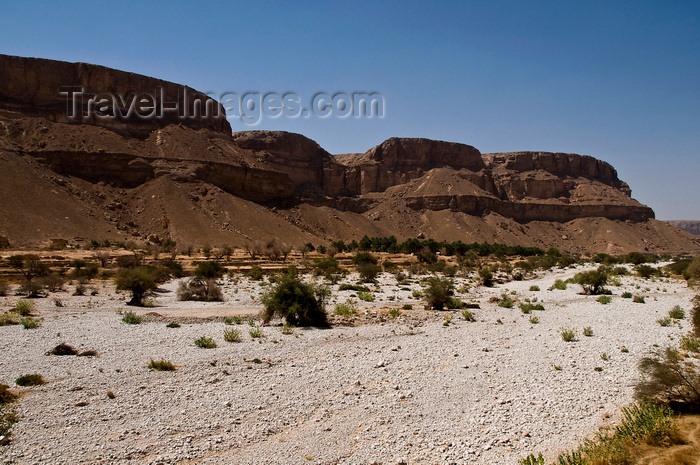 yemen65: Wadi Hadramawt, Hadhramaut Governorate, Yemen: wadi floor and cliffs - dry river bed - valley view - photo by J.Pemberton - (c) Travel-Images.com - Stock Photography agency - Image Bank